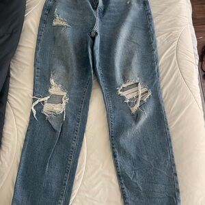 Old Navy Blue Distressed Boyfriend Jeans